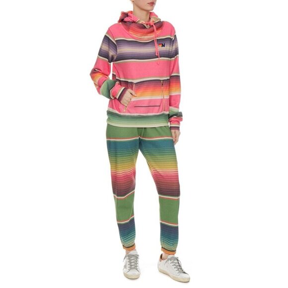 Aviator Nation Serape Bolt Stitch Sweatpants Womens Size XS Jungle Green - Picture 4 of 11